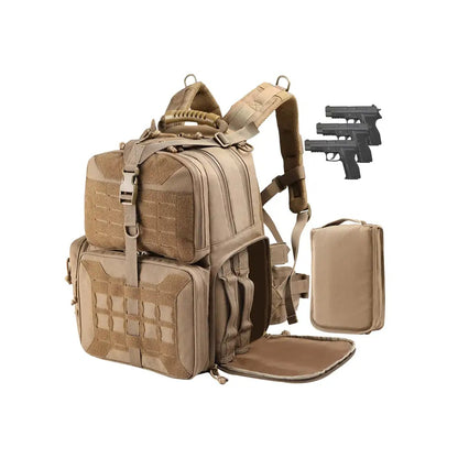 Tactical Range Backpack Bag, VOTAGOO Range Activity Bag For Handgun And Ammo, 3 Pistol Carrying Case For Hunting Shooting - BoomStick Tactical Gear