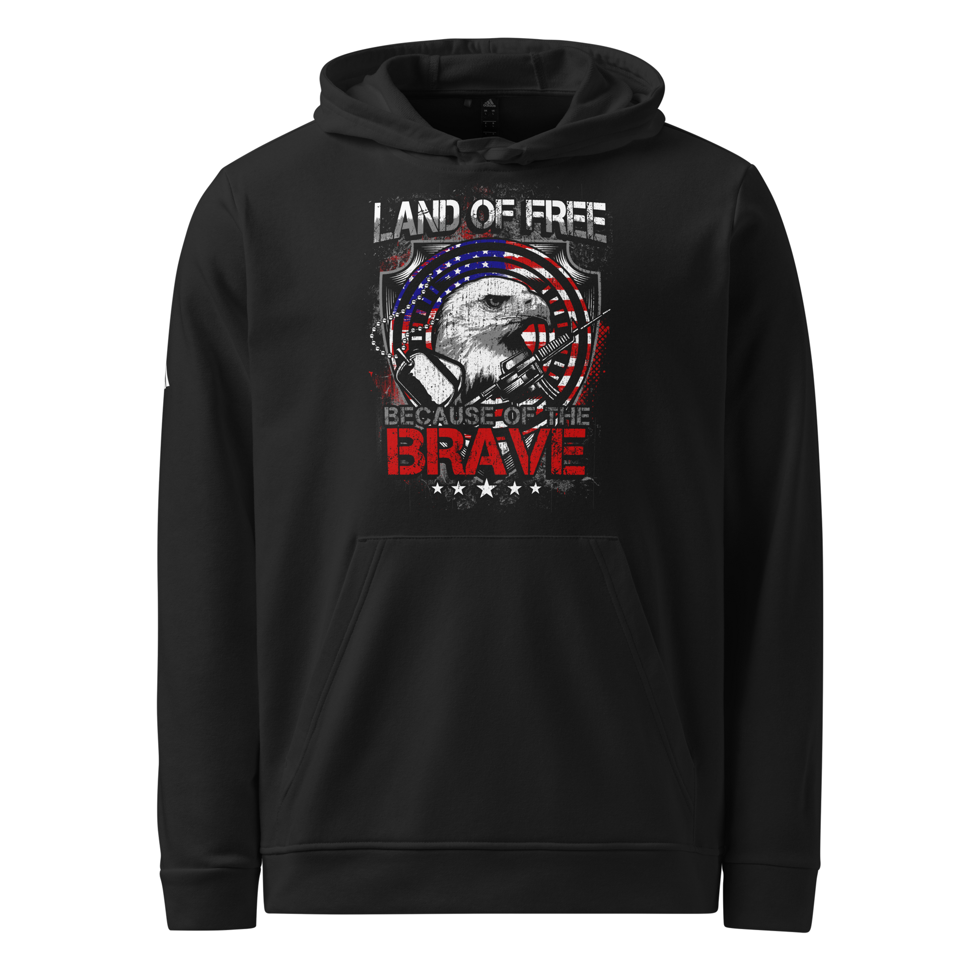 Land of the Free because of the Brave adidas fleece hoodie - BoomStick Tactical Gear