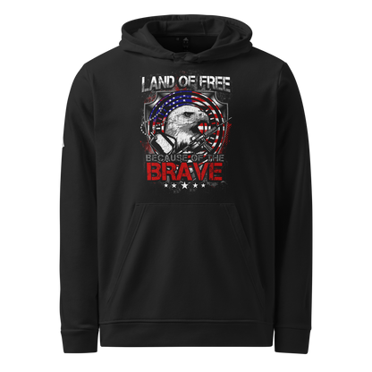 Land of the Free because of the Brave adidas fleece hoodie - BoomStick Tactical Gear