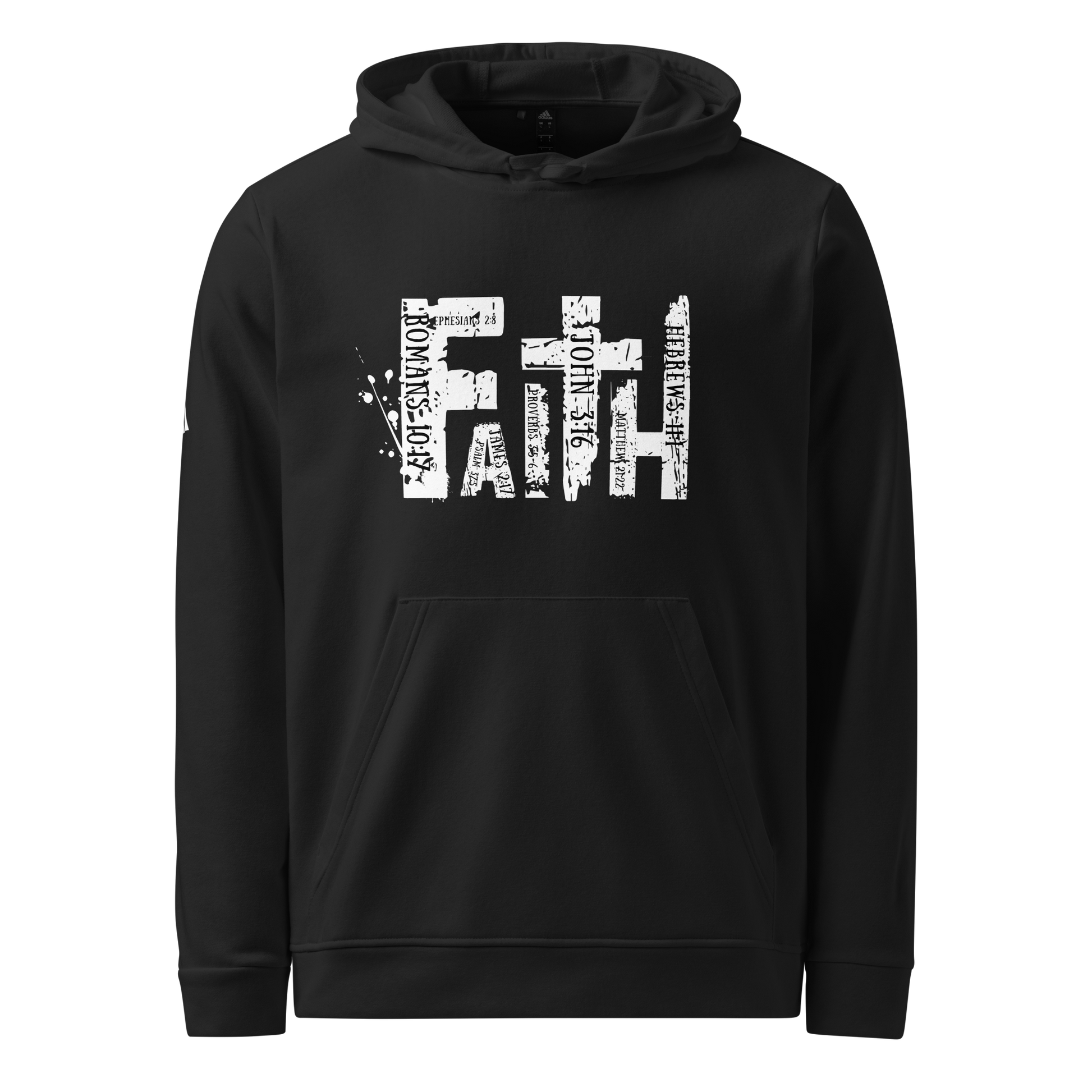 Adidas Fleece Lined Hoodie with Faith Graphic and Bible Verse Design BoomStick Tactical Gear