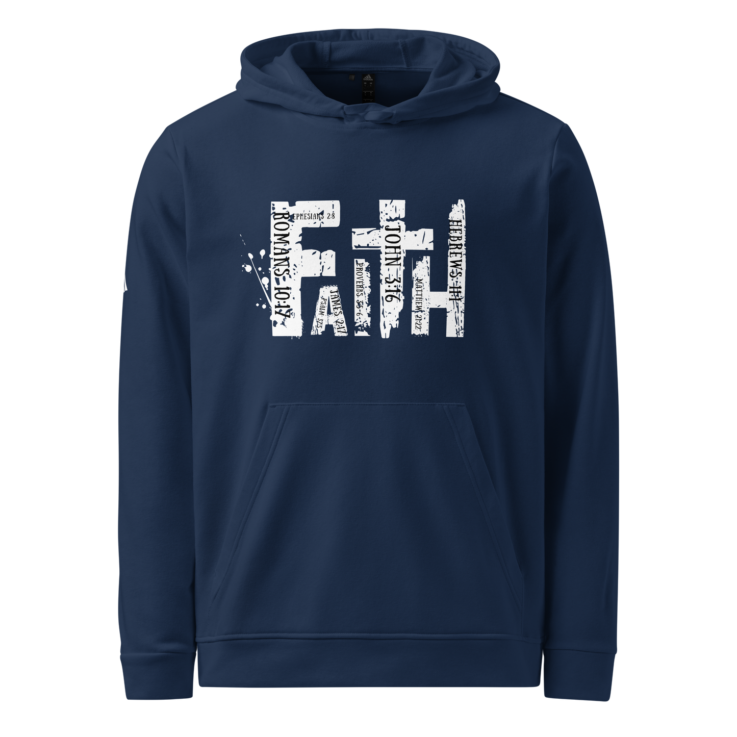 Adidas Fleece-Lined Hoodie with "Faith" Graphic and Bible Verse Design - BoomStick Tactical Gear