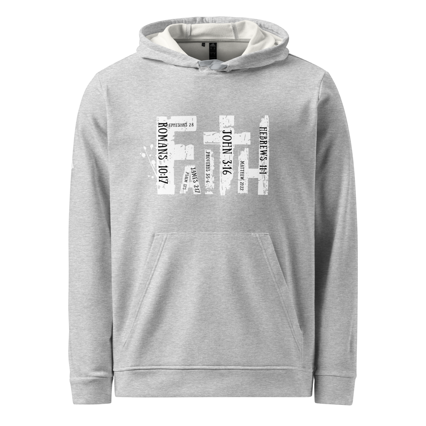 Adidas Fleece-Lined Hoodie with "Faith" Graphic and Bible Verse Design - BoomStick Tactical Gear