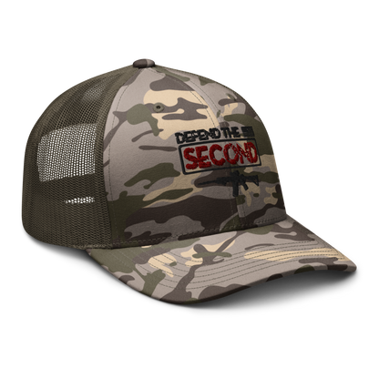 Defend the Second Camouflage Trucker Hat - BoomStick Tactical Gear