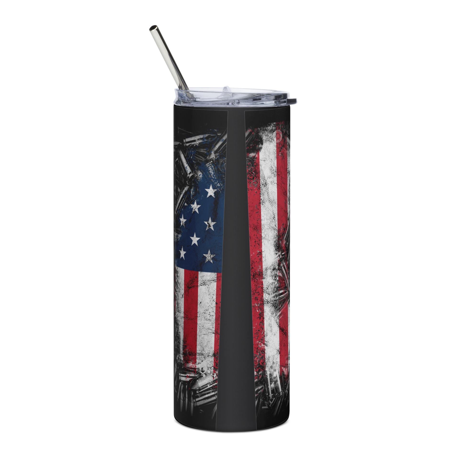 20 oz Tumbler with U.S. Seal, 2nd Amendment Quote, American Flag, and Falling Ammo – Patriotic Drinkware for Gun Enthusiasts - BoomStick Tactical Gear