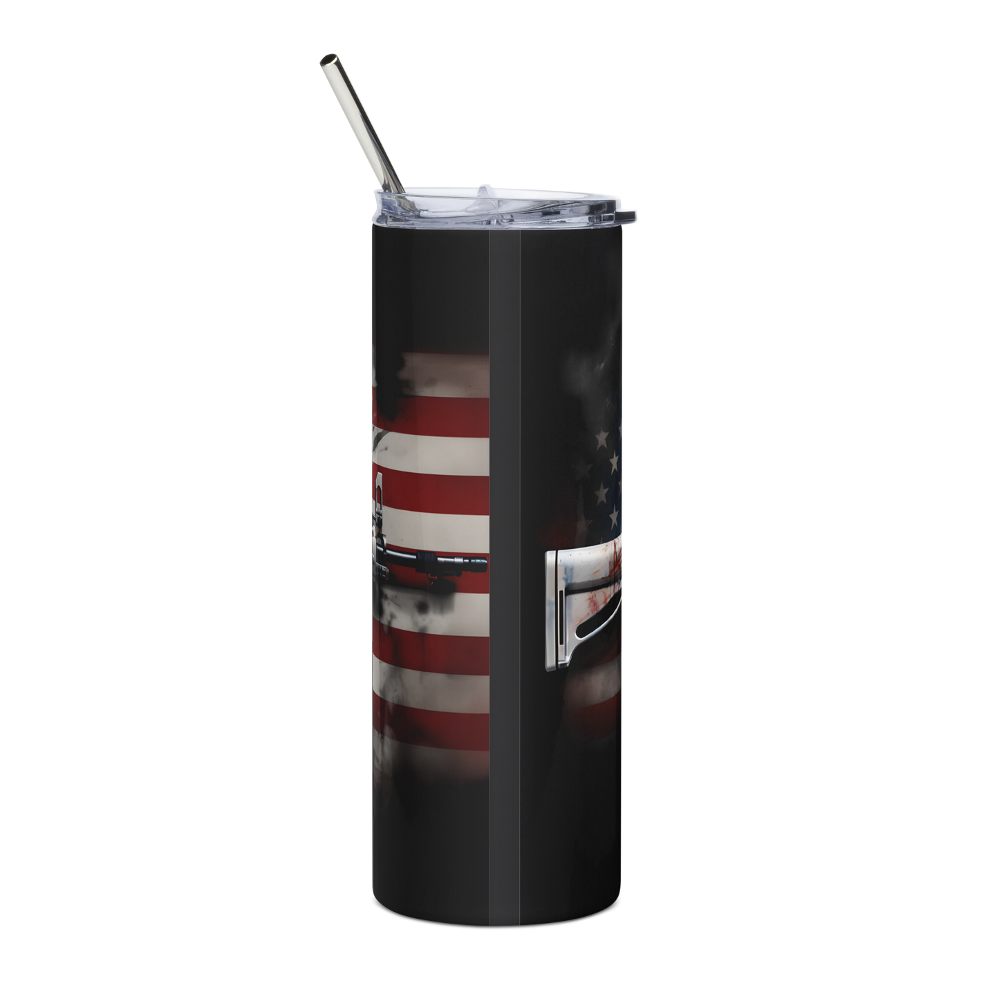 Patriotic 20oz Tumbler with American Flag & AR-15 Design – Perfect for Gun Enthusiasts & Outdoor Adventures - BoomStick Tactical Gear