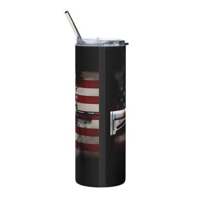 Patriotic 20oz Tumbler with American Flag & AR-15 Design – Perfect for Gun Enthusiasts & Outdoor Adventures - BoomStick Tactical Gear