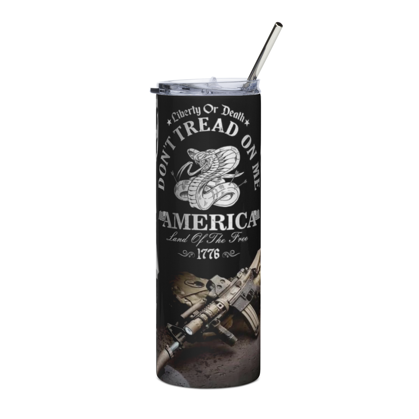 20 oz Tumbler with "Don't Tread On Me" - Patriotic Gadsden Flag Design - BoomStick Tactical Gear