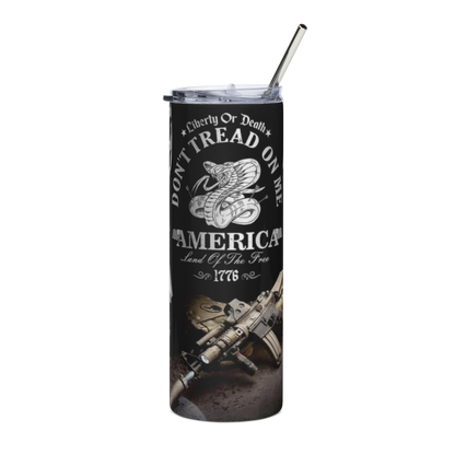 20 oz Tumbler with "Don't Tread On Me" - Patriotic Gadsden Flag Design - BoomStick Tactical Gear