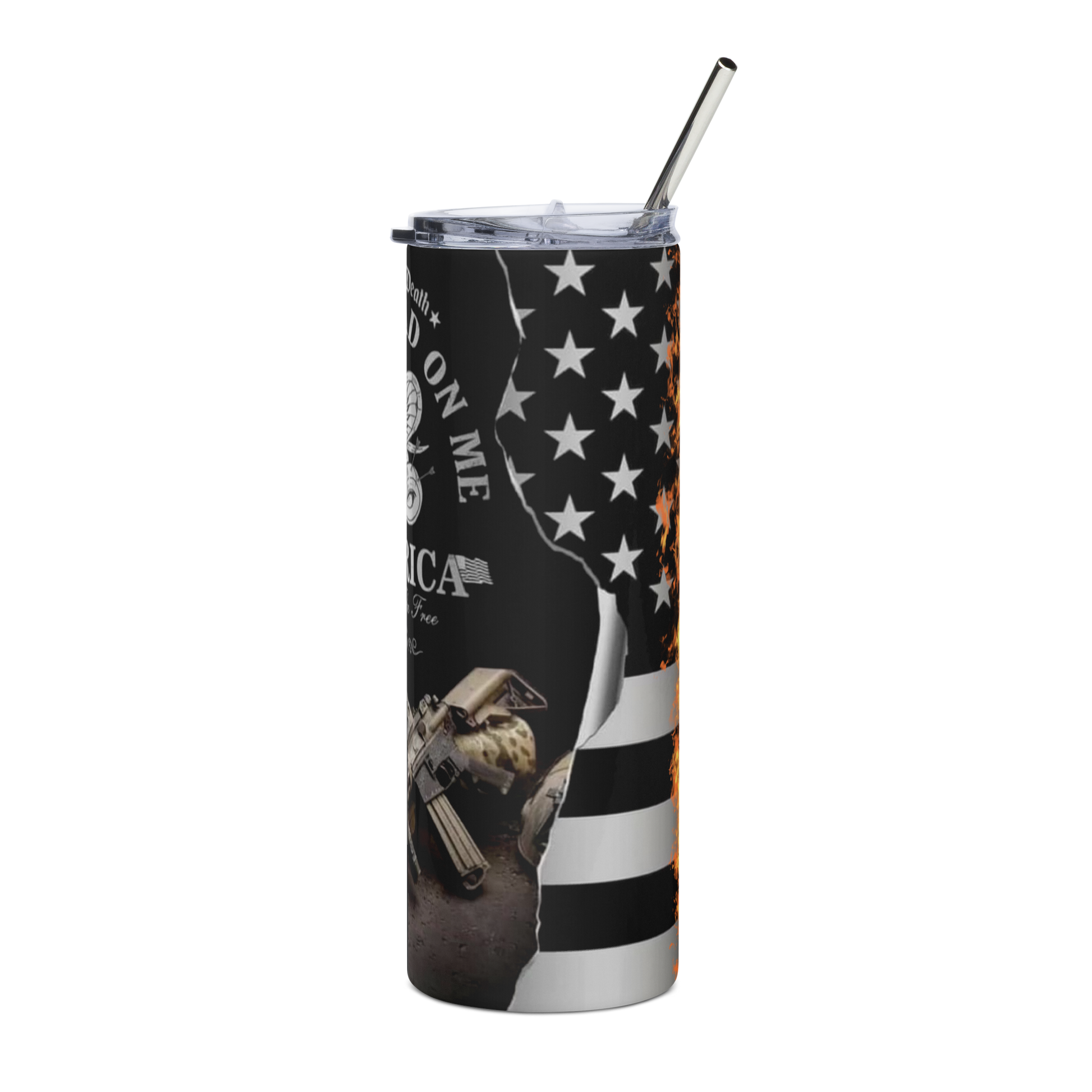 20 oz Tumbler with "Don't Tread On Me" - Patriotic Gadsden Flag Design - BoomStick Tactical Gear