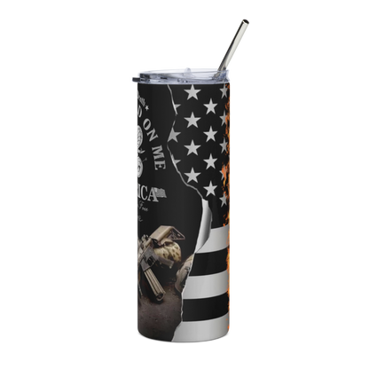 20 oz Tumbler with "Don't Tread On Me" - Patriotic Gadsden Flag Design - BoomStick Tactical Gear