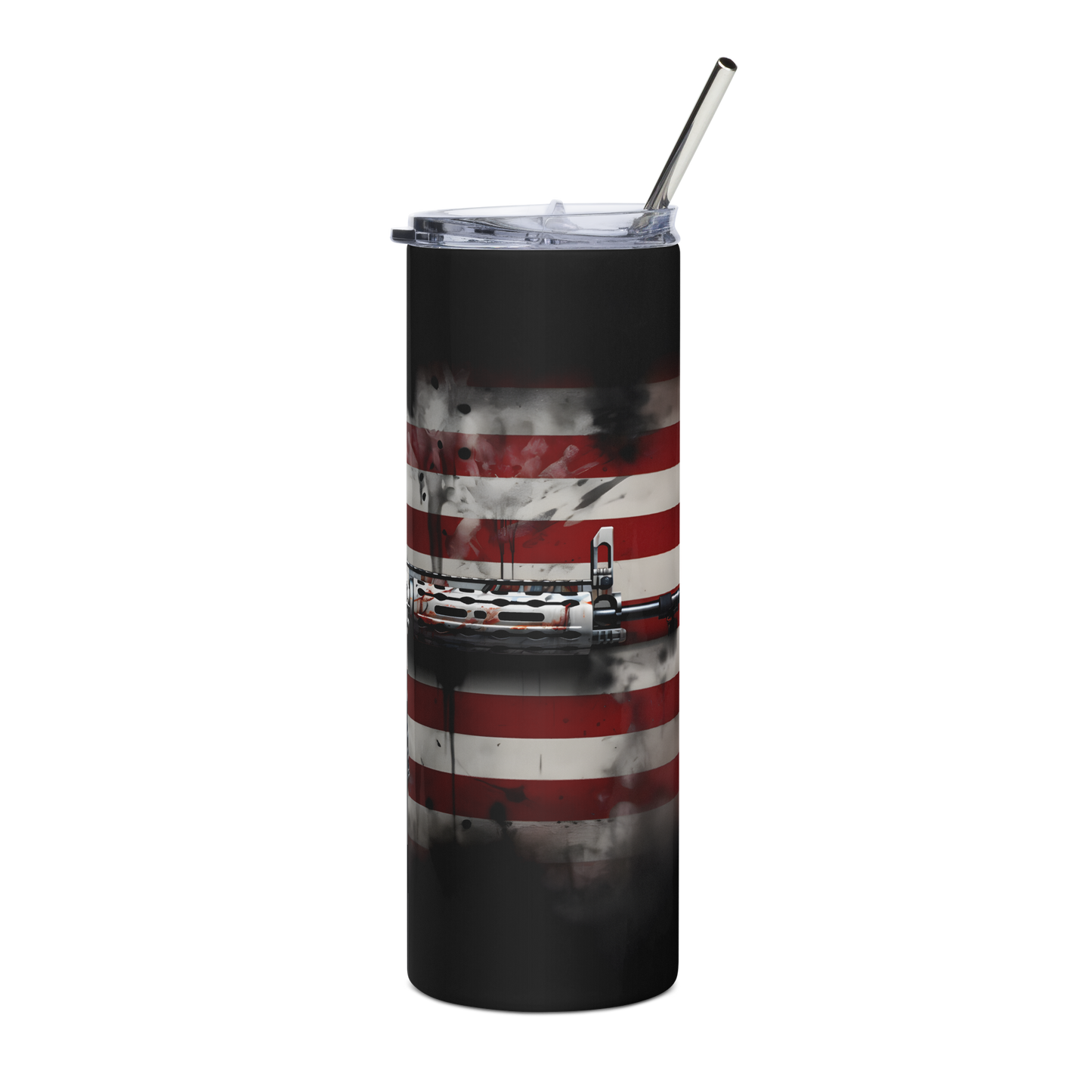 Patriotic 20oz Tumbler with American Flag & AR-15 Design – Perfect for Gun Enthusiasts & Outdoor Adventures - BoomStick Tactical Gear