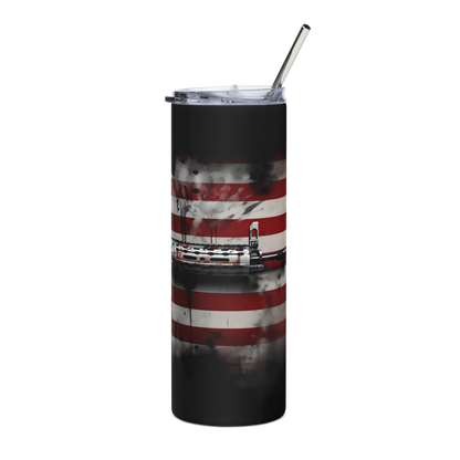 Patriotic 20oz Tumbler with American Flag & AR-15 Design – Perfect for Gun Enthusiasts & Outdoor Adventures - BoomStick Tactical Gear