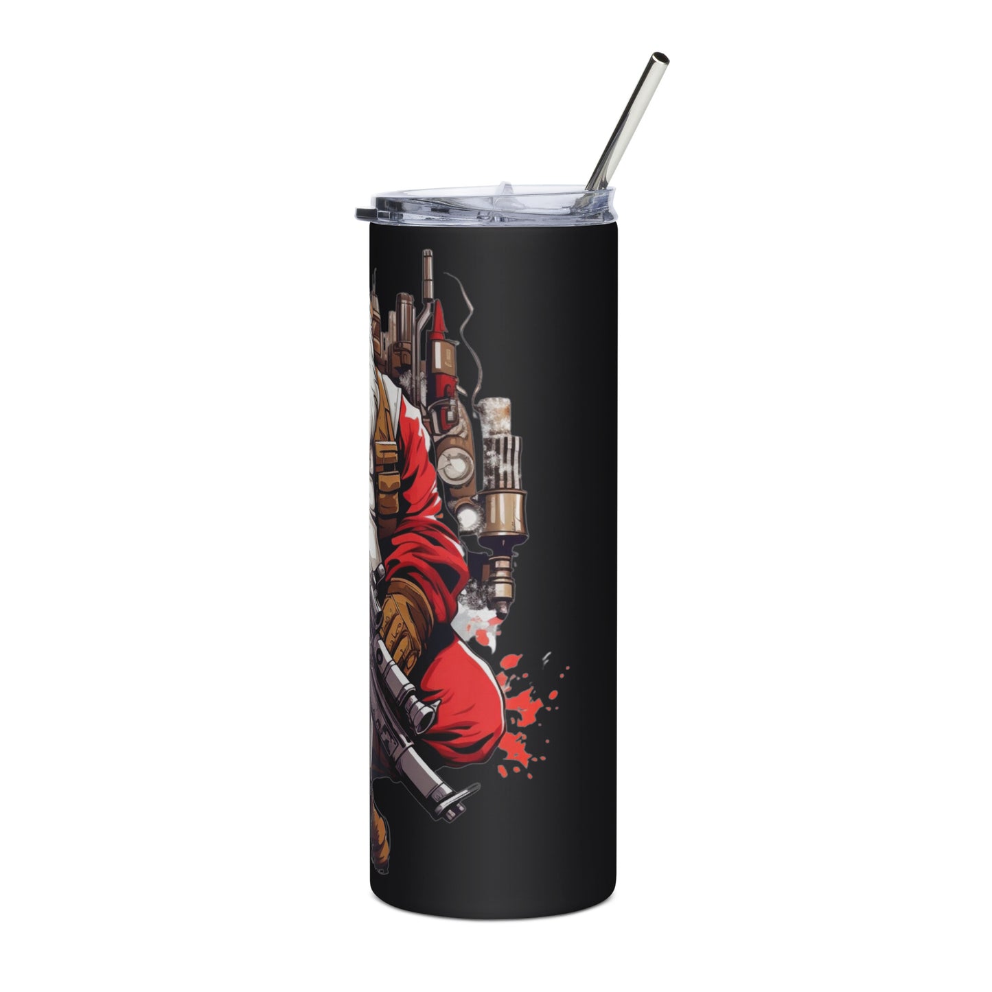 Tactical Santa Tumbler: Cartoon Santa Kneeling with AR-15 – Fun Christmas Gift for Gun Enthusiasts - BoomStick Tactical Gear