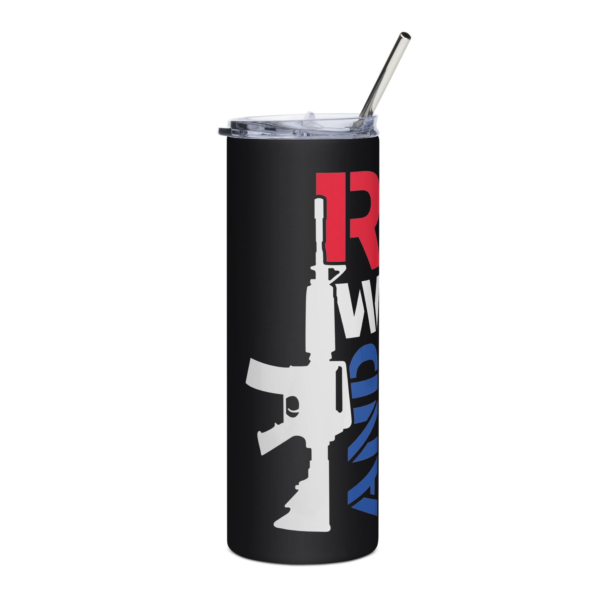 20 oz Tumbler with AR-15 and 'Red, White, and Pew Pew Pew' – Fun Patriotic Drinkware for Gun Enthusiasts - BoomStick Tactical Gear