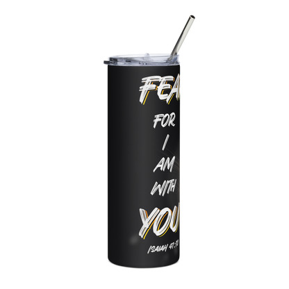 20 oz Tumbler with Inspirational Bible Verse "Fear Not, For I Am With You" - Christian Faith-Based Gift - BoomStick Tactical Gear