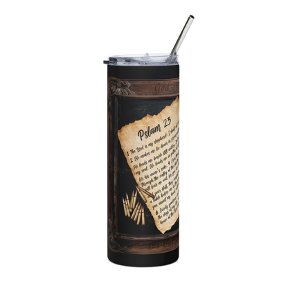 20 oz Tumbler Featuring the 23rd Psalm - Inspirational Christian Gift - BoomStick Tactical Gear