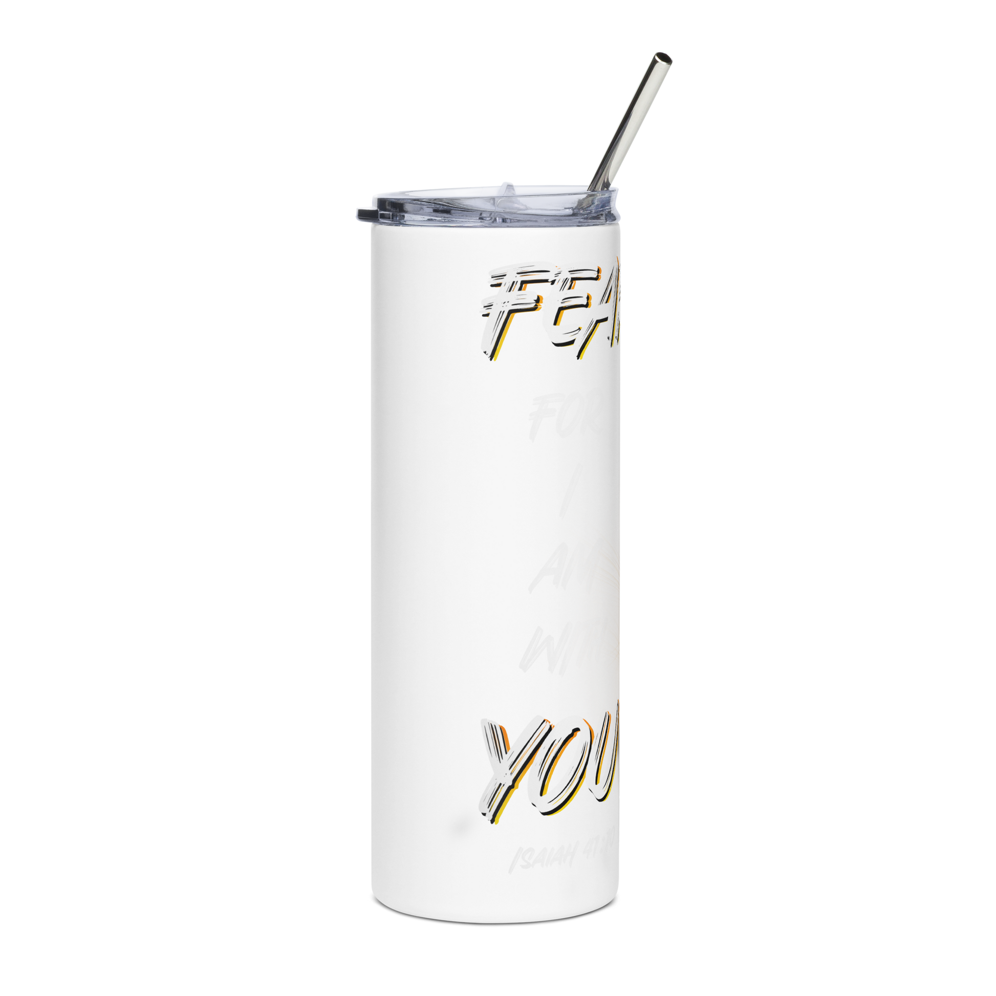 20 oz Tumbler with Inspirational Bible Verse "Fear Not, For I Am With You" - Christian Faith-Based Gift - BoomStick Tactical Gear