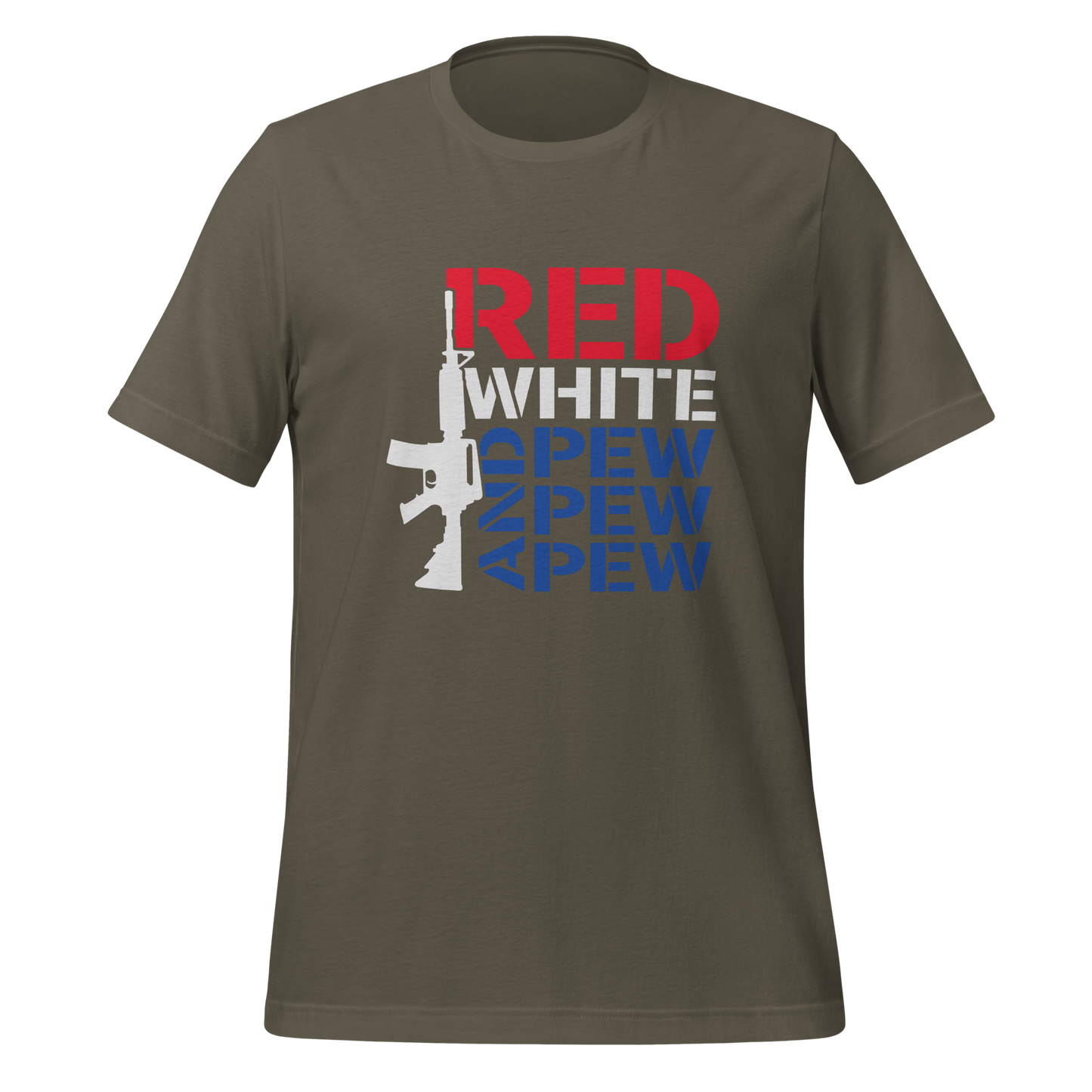 Red White and Pew T-Shirt - BoomStick Tactical Gear