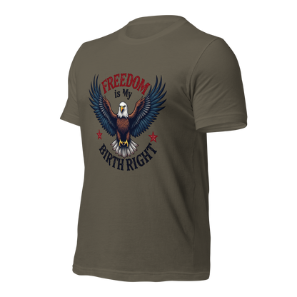 Freedom is My Birthright" Patriotic T-Shirt – Bold American Flag Design | 2A and Liberty Apparel - BoomStick Tactical Gear