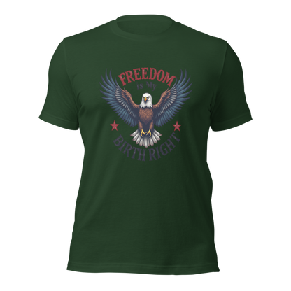 Freedom is My Birthright" Patriotic T-Shirt – Bold American Flag Design | 2A and Liberty Apparel - BoomStick Tactical Gear