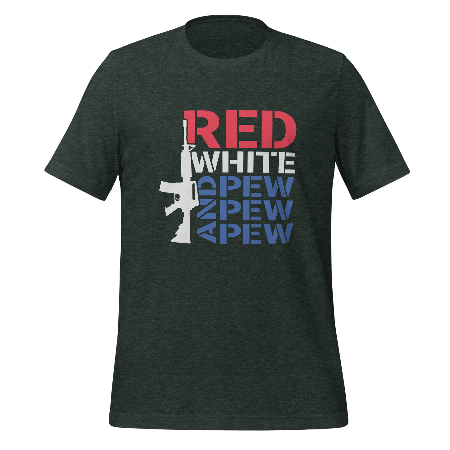 Red White and Pew T-Shirt - BoomStick Tactical Gear