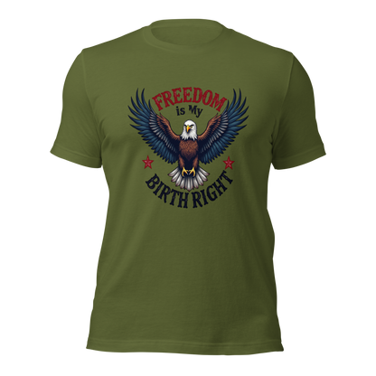 Freedom is My Birthright" Patriotic T-Shirt – Bold American Flag Design | 2A and Liberty Apparel - BoomStick Tactical Gear