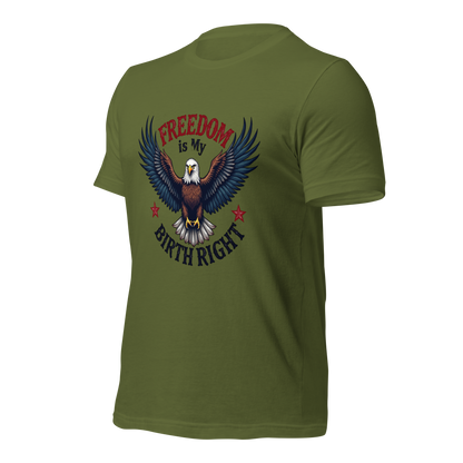 Freedom is My Birthright" Patriotic T-Shirt – Bold American Flag Design | 2A and Liberty Apparel - BoomStick Tactical Gear