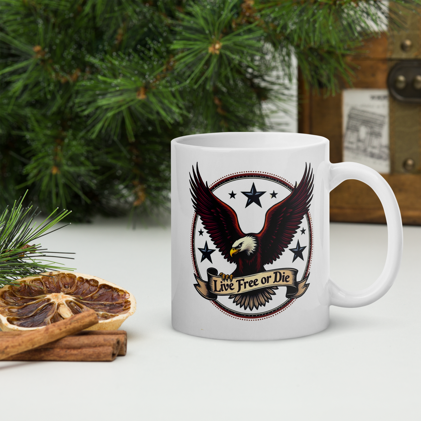 Live Free or Die Coffee Mug – Patriotic Eagle Design | Freedom Lover’s Coffee Cup - BoomStick Tactical Gear