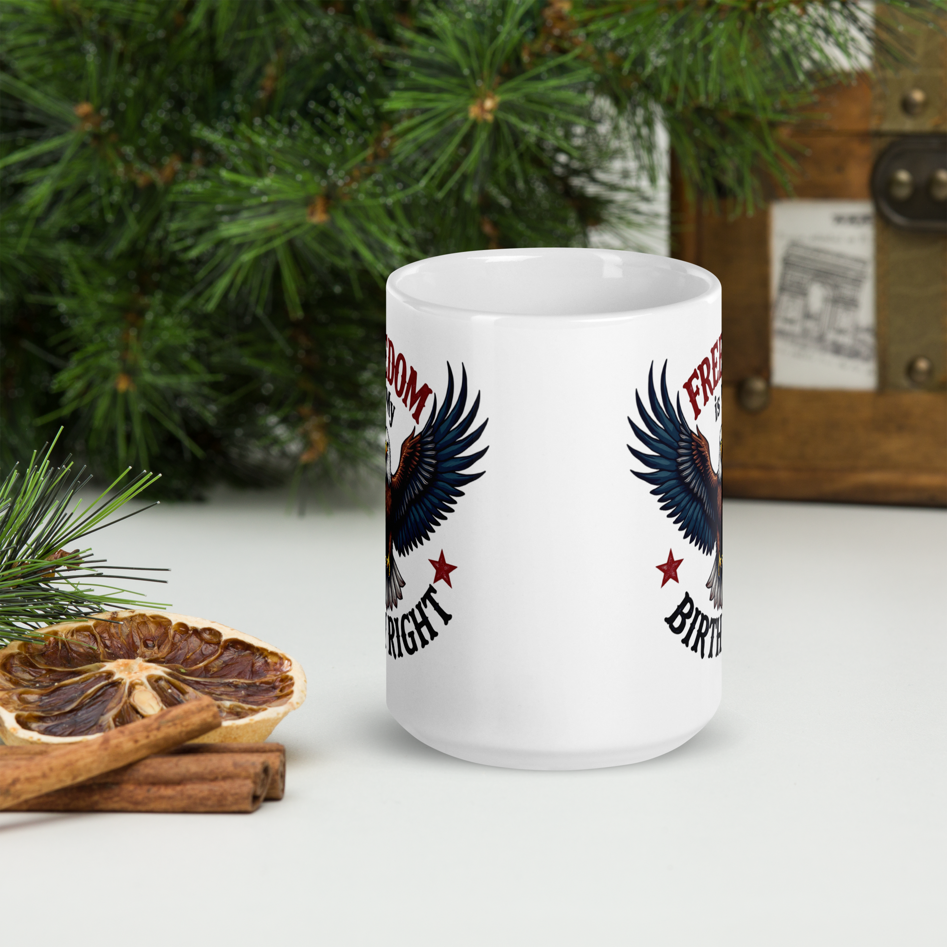 Freedom is My Birthright" Coffee Mug – Patriotic Eagle Design | Bold American Pride Gift - BoomStick Tactical Gear