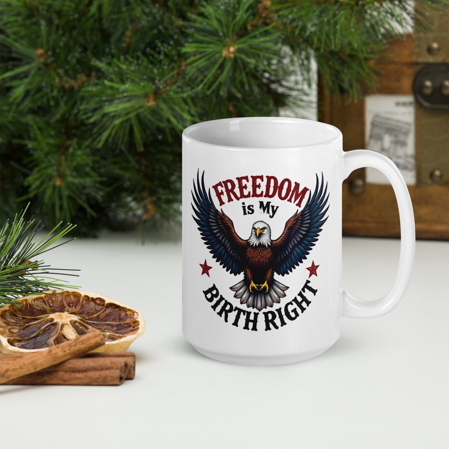 Freedom is My Birthright" Coffee Mug – Patriotic Eagle Design | Bold American Pride Gift - BoomStick Tactical Gear