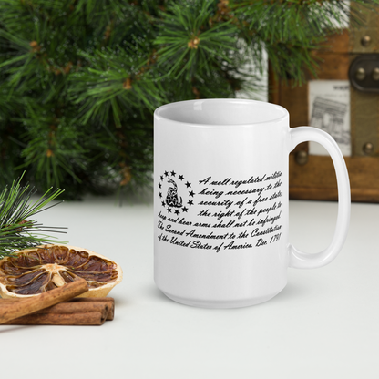 2nd Amendment "Don’t Tread on Me" Coffee Mug – Patriotic Gadsden Flag and Right to Bear Arms Quote | Freedom & 2A Supporter Gift - BoomStick Tactical Gear