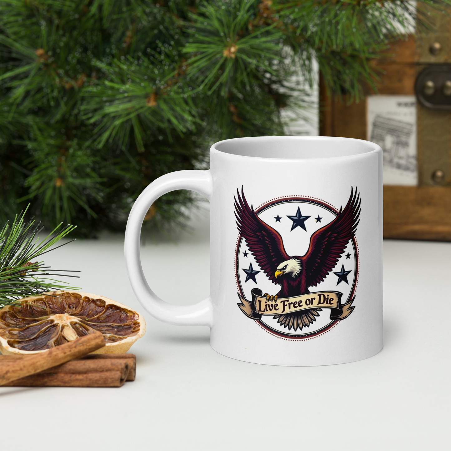 Live Free or Die Coffee Mug – Patriotic Eagle Design | Freedom Lover’s Coffee Cup - BoomStick Tactical Gear