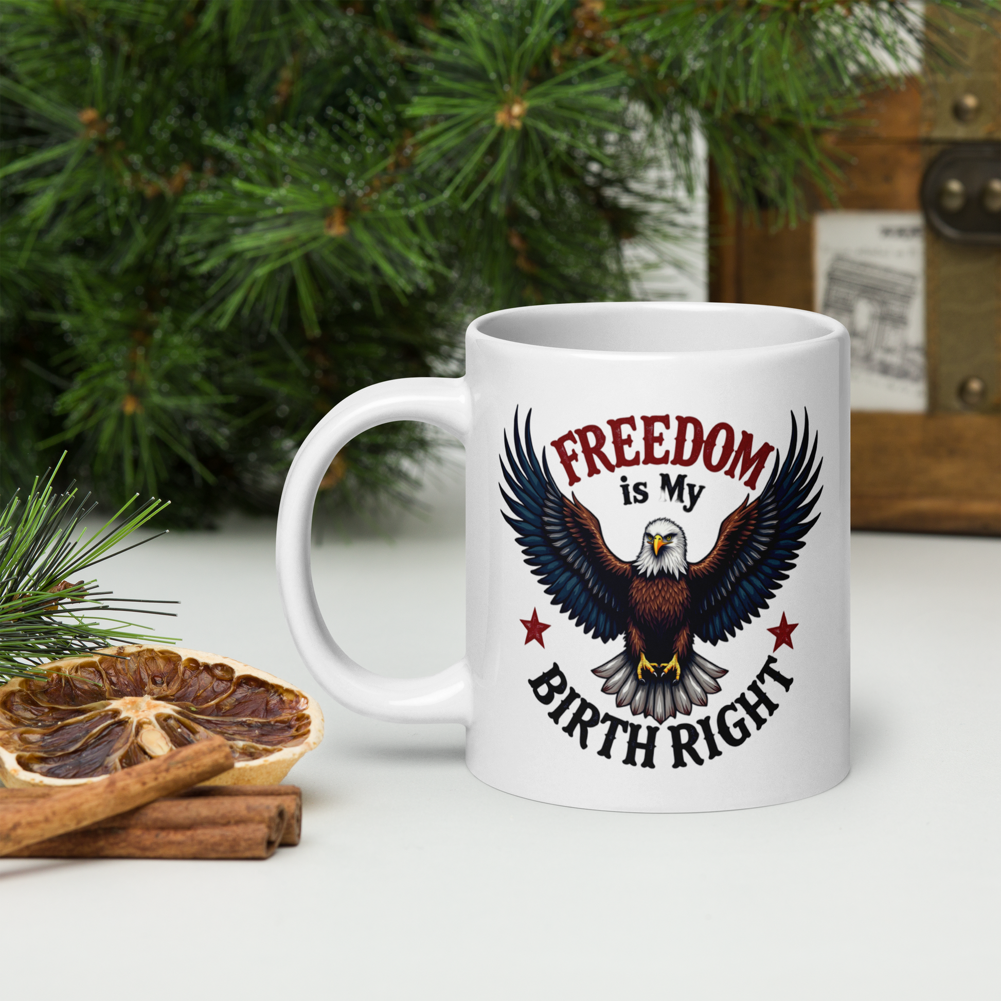 Freedom is My Birthright" Coffee Mug – Patriotic Eagle Design | Bold American Pride Gift - BoomStick Tactical Gear