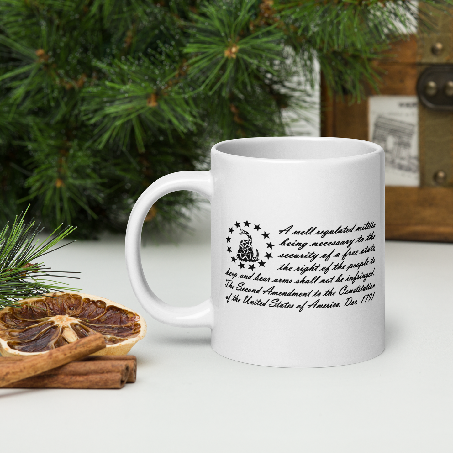 2nd Amendment "Don’t Tread on Me" Coffee Mug – Patriotic Gadsden Flag and Right to Bear Arms Quote | Freedom & 2A Supporter Gift - BoomStick Tactical Gear