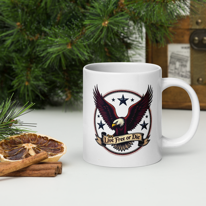 Live Free or Die Coffee Mug – Patriotic Eagle Design | Freedom Lover’s Coffee Cup - BoomStick Tactical Gear