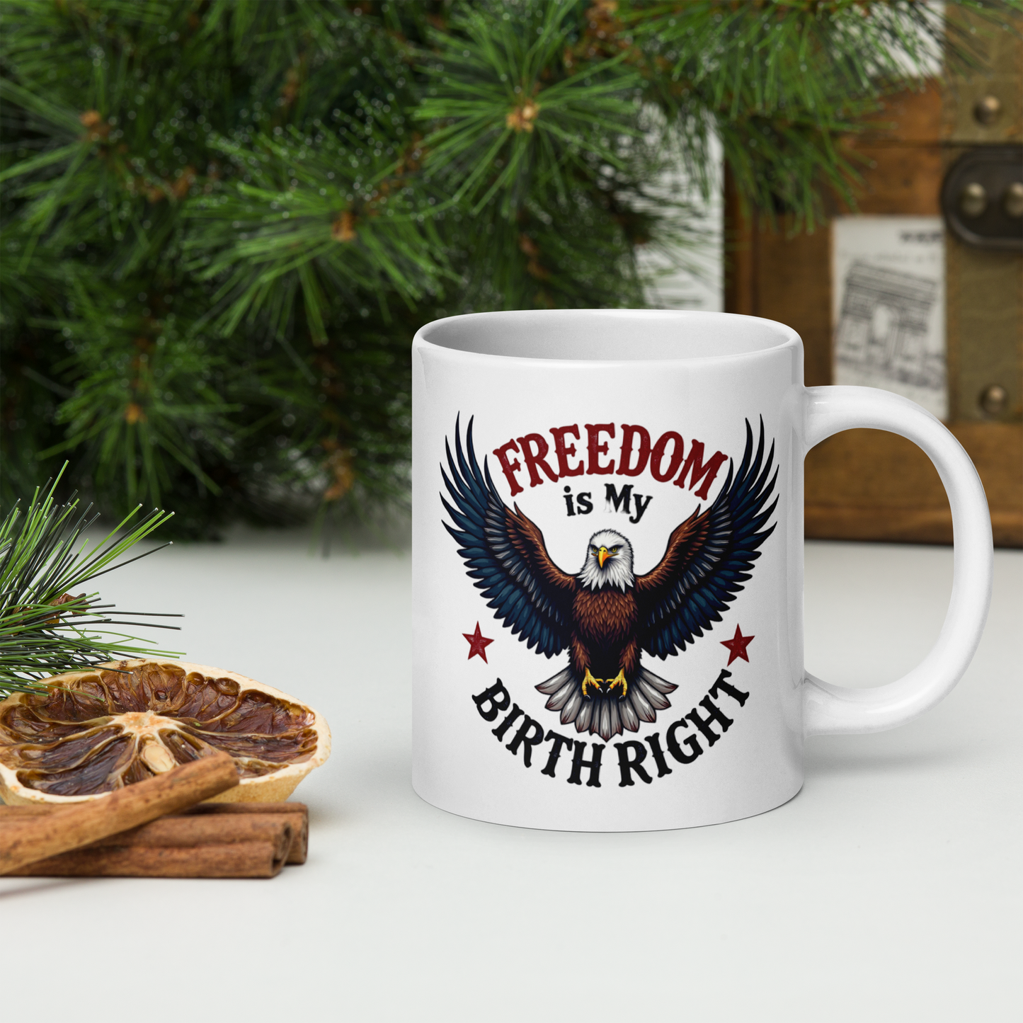 Freedom is My Birthright" Coffee Mug – Patriotic Eagle Design | Bold American Pride Gift - BoomStick Tactical Gear